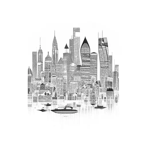 A City Skyline With Landmarks From Various Travel Destinations