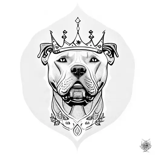 A Pitbull Wearing A Crown And Holding A Paintbrush