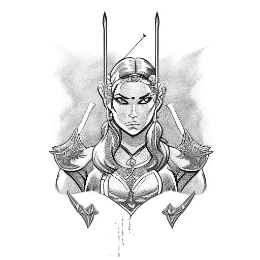 Female Archer Bow Quiver Dark Hair Conan