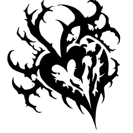 Black And White Heartless Symbol From Kingdom Hearts
