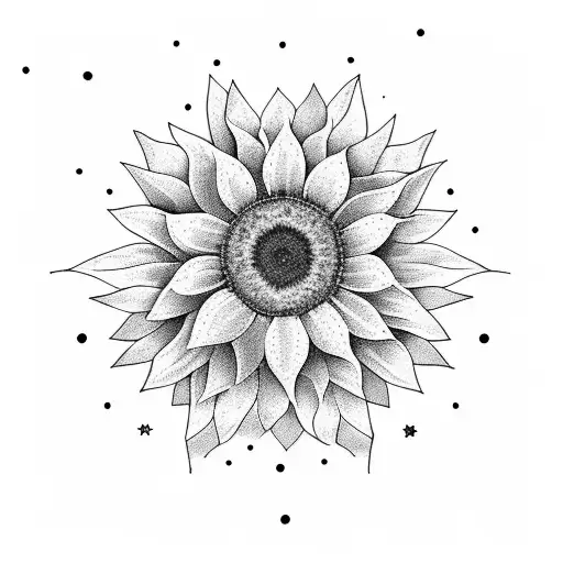 A Sunflower Turning Into A Constellation Of Stars