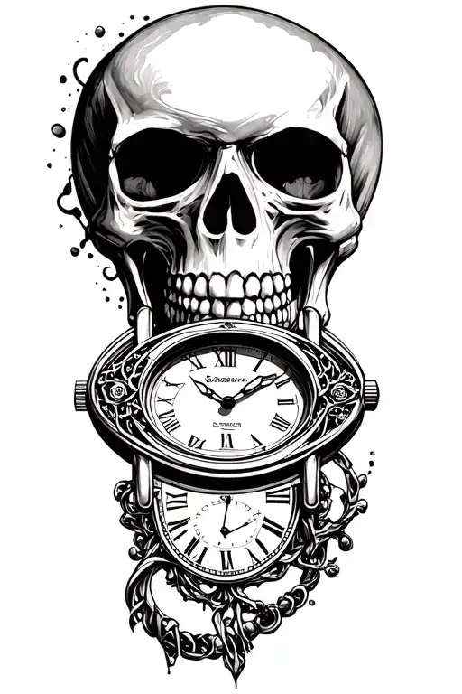 Scoopendre Around A Watch With A Skeleton Skull