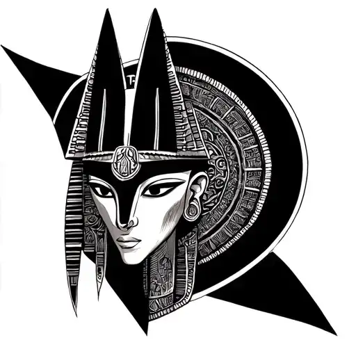 Anubis Egyptian God Tattoo On The Full Arm