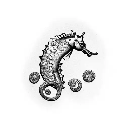 Sea Horse Design With Smoke