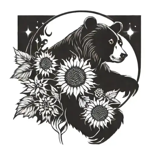 Bear Astrology And Sunflower