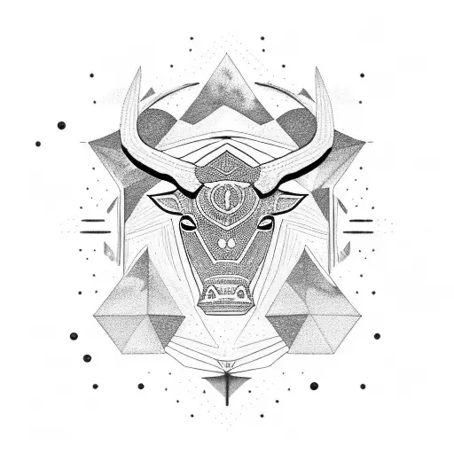 A Taurus And The Night Sky Encased In A Diamond