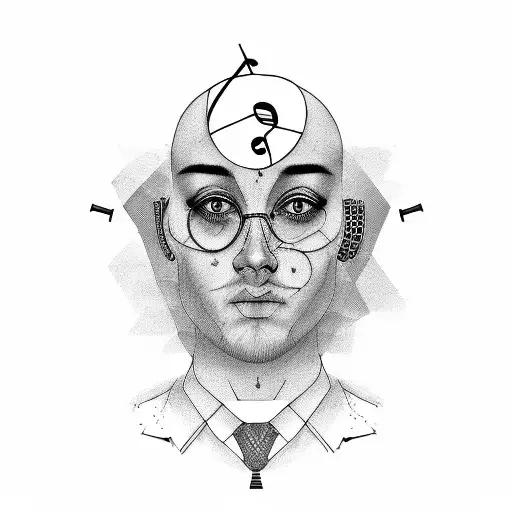 Create A Portrait Of A Psychologist With A Music-themed Background