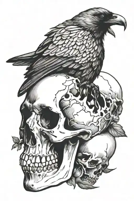 A Crow On A Skull
