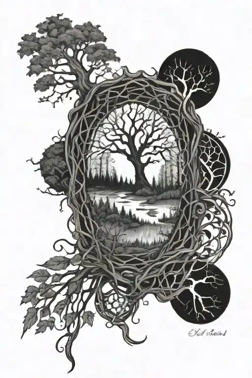 Web Of Wyrd In Forest Scene