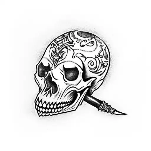 Ornamental Skull And Dagger
