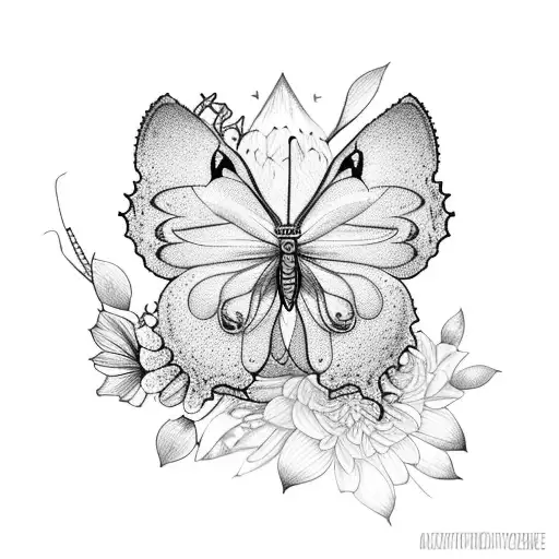 A Majestic Butterfly Emerging From A Blooming Flower In A Serene Forest