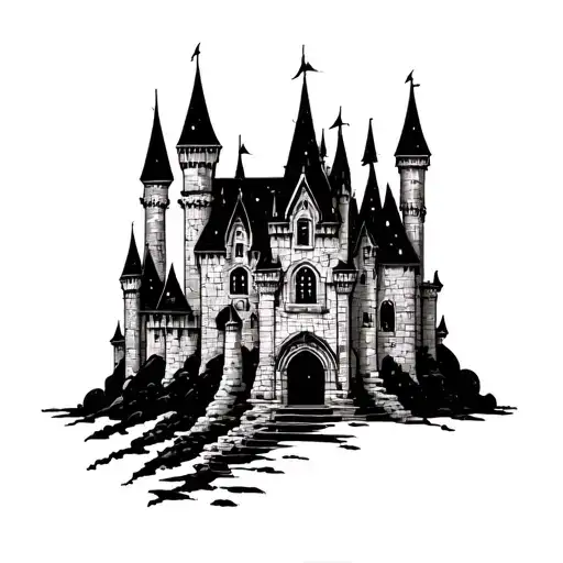 Dark Fantasy Castle Outline