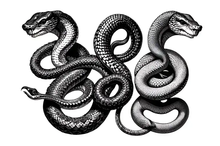 4 Different Snakes Wrapped Around A Leg