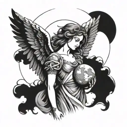 Angel Holding A Full Moon