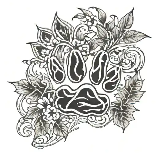 Animal Paw Entwined With Vines