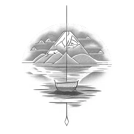 The Nile River With Ancient Egyptian Hieroglyphs