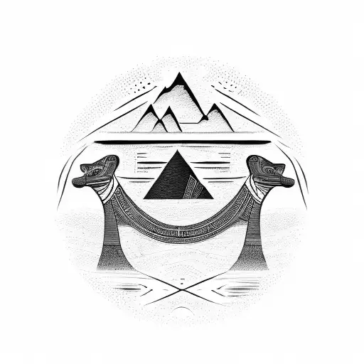 Forearm With The Nile River With Ancient Egyptian Hieroglyphs