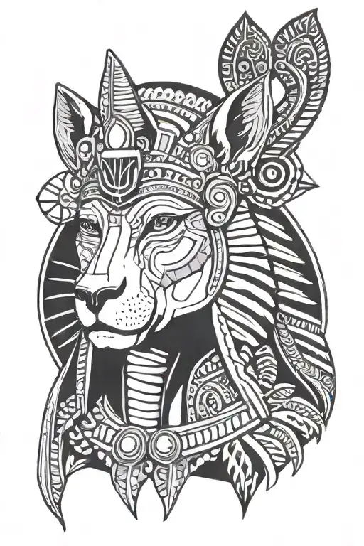 African Theme Tattoos Including Warrior Anubis And Ankh