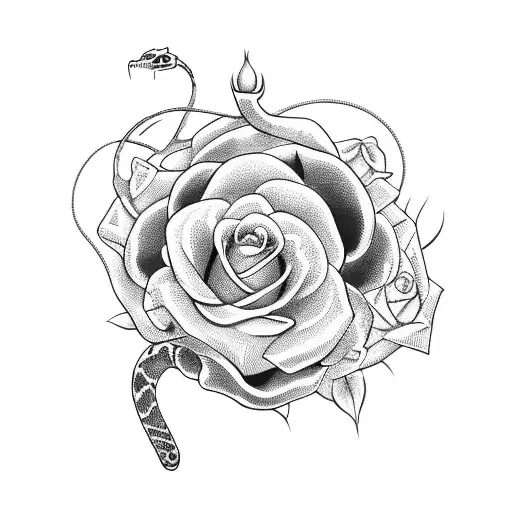 Dagger With Snake And Roses