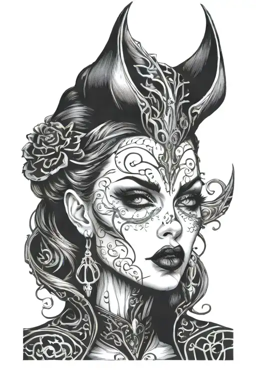 Gothic Vampire Sexy Woman Face