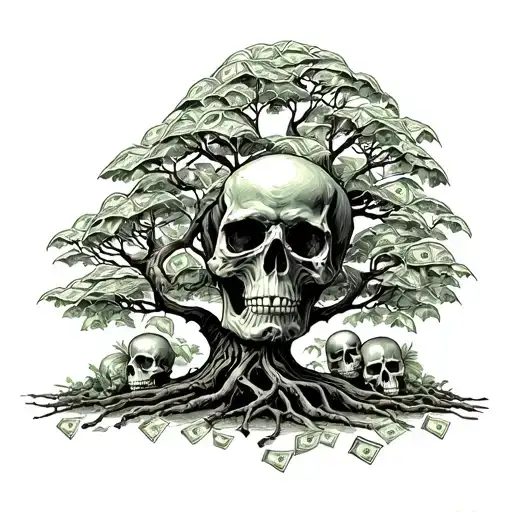 Skulls Money Tree Growing