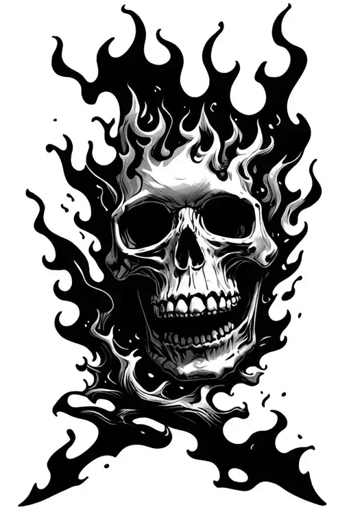 Skull Engulfed In Flames