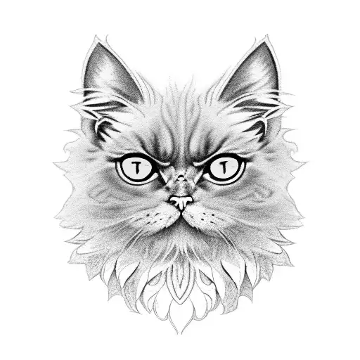 Black Persian Cat With Yellow Eyes And Bat Wings