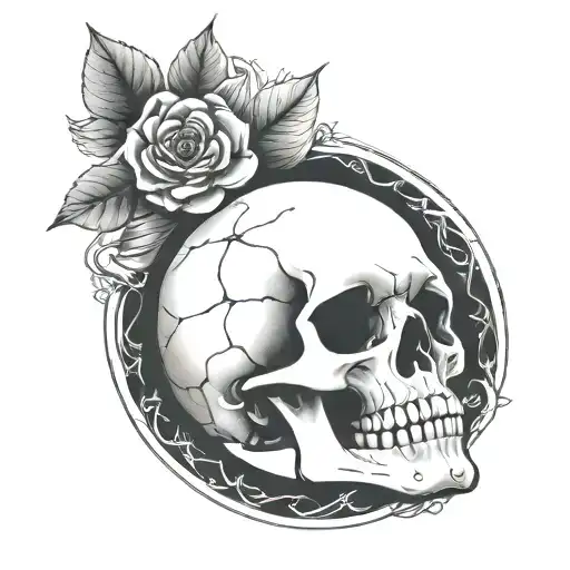 Skull Centered Inside Circle