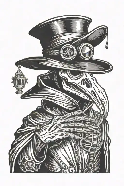 Plague Doctor Holding Skull