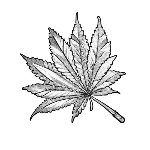 Guitar Strings Forming A Cannabis Leaf