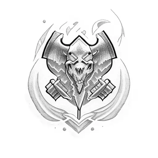 White Nike Sock With Black Logo And A Medieval Hammer