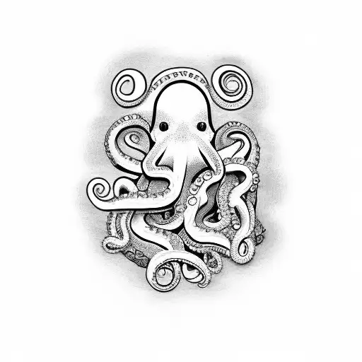 Guitar And Octopus Intertwined