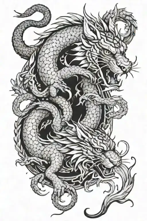 Dragon And Tiger Surrounded