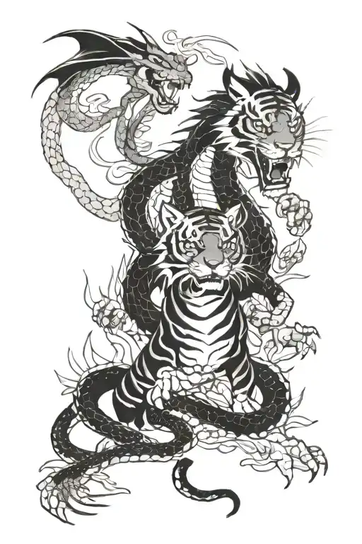 Dragon And Tiger Emerging
