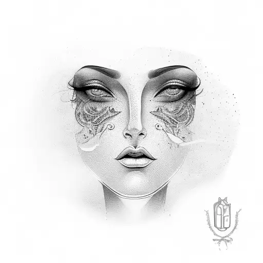 Portrait Of Women With Ocean As Head