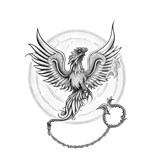 Phoenix With Fire And Chain