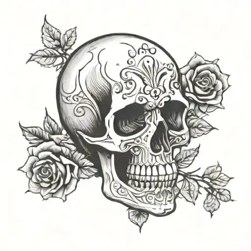 Skull Momento Mori Written Underneath