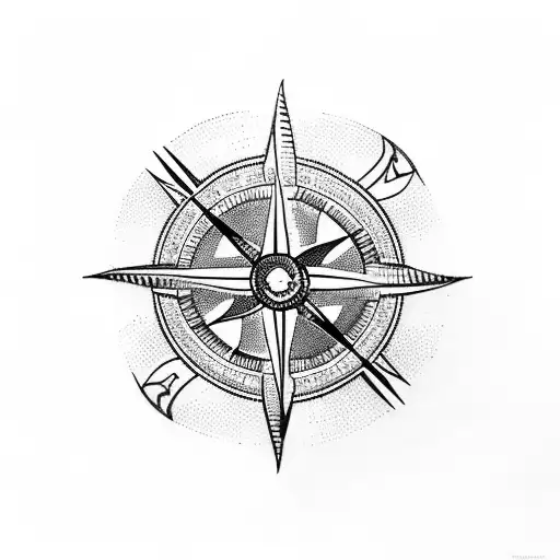 Viking Compass With Extension Running Down Spine