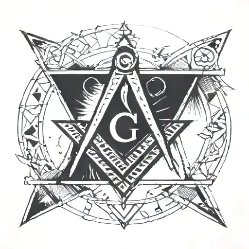 Incorporate Traditional Masonic Symbols Like The Square And Compass Into A Geometric Design