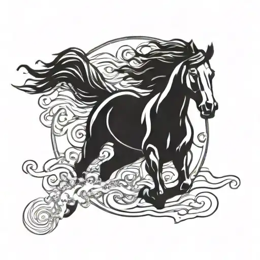 Mustang Logo Horse Running