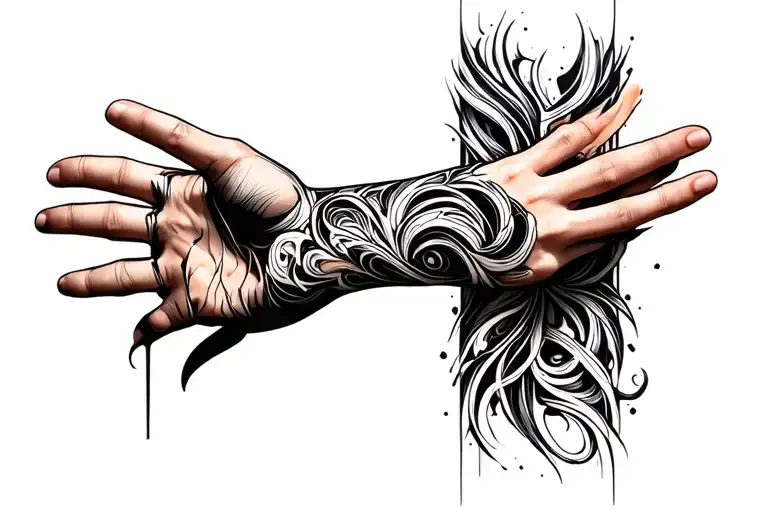 Coverup Wrist Tattoo That Is Abstract