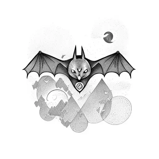 Bat And Moon