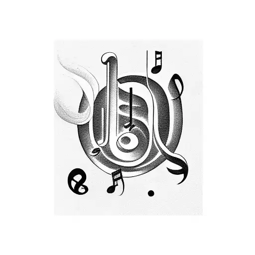 A Musical Note With A Coffee Bean Inside It