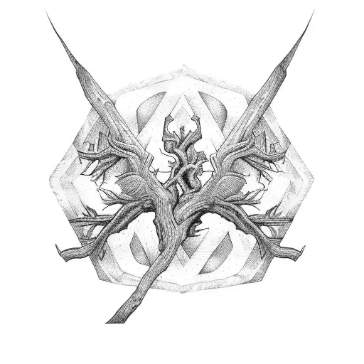 Dead Tree Inside Rhombus