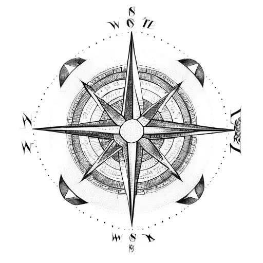 A Compass Rose With Surfboard Icons Pointing In Different Directions