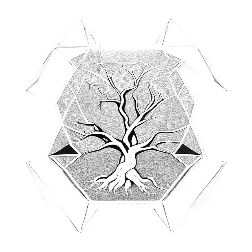 Dead Tree Inside A Diamond Shaped Box