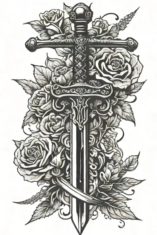 Sword Without Flowers Stabbing Into Something