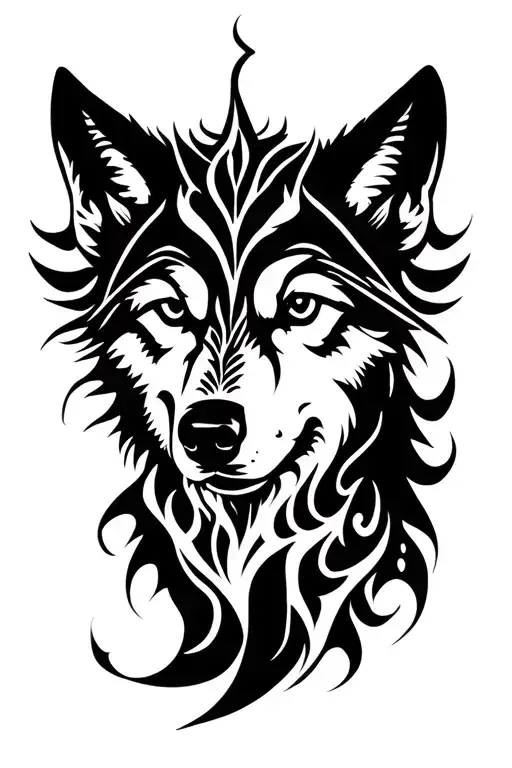 Half Sleeve Tribal Subtle Wolf Themed