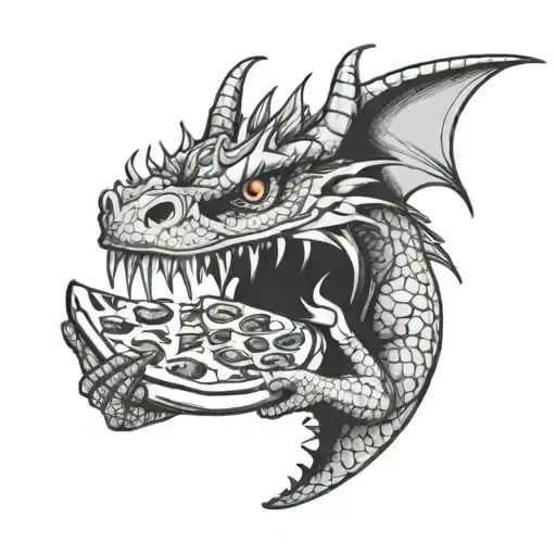 Dragon Eating Pizza