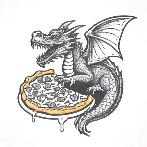 Dragon Eating Pizza